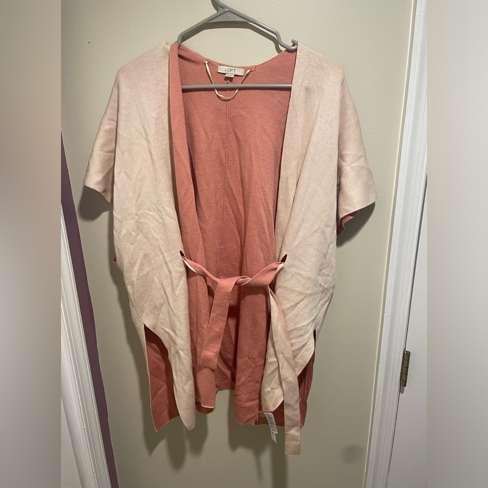Loft Pink and Cream Sweater Wrap